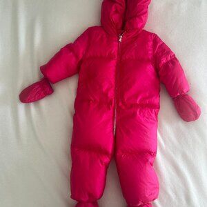 18m RALPH LAUREN DOWN SNOWSUIT Hood mittens/booties Pink